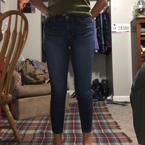 Super stretchy dark wash denim.